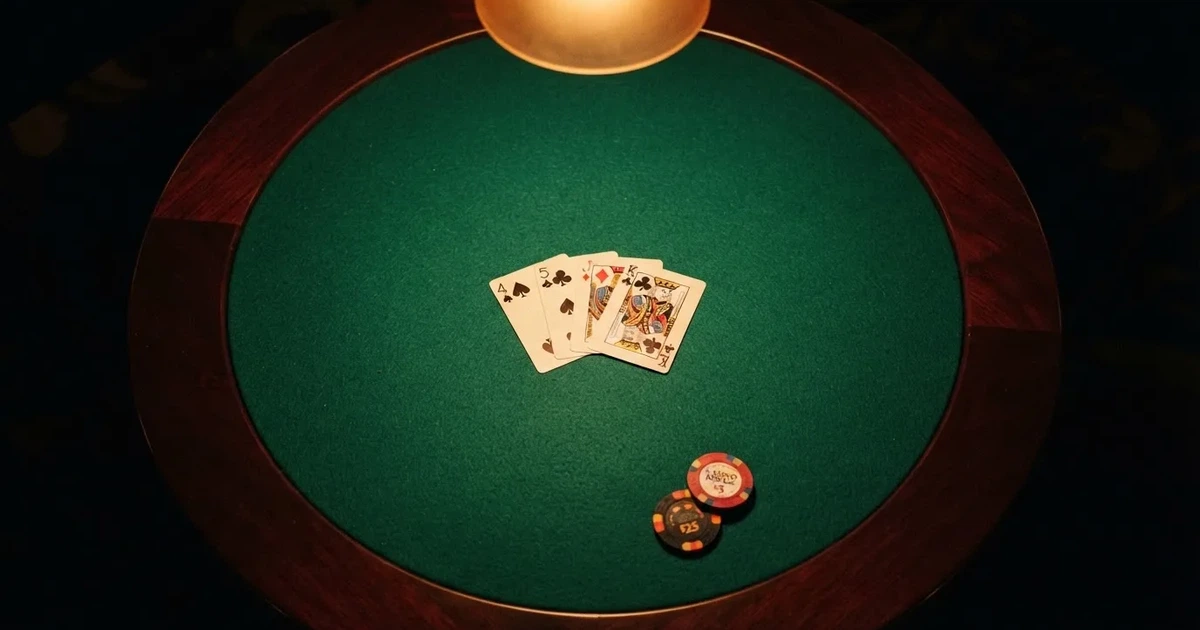 Opplyst spillebord med kort, sett ovenfra — beste casino spilleautomater