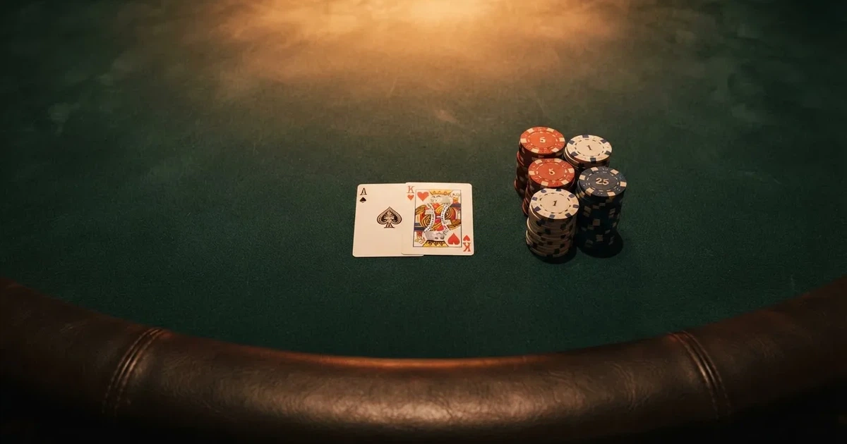 Opplyst spillebord med kort, sett ovenfra — beste casinoer med bingo